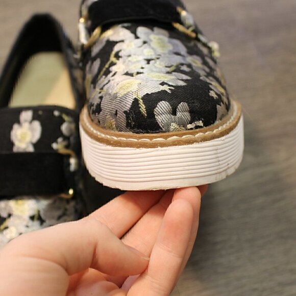 🌻HOST PICK🌻. ZARA FLORAL STACKED PLATFORM SHOES, SIZE 38 (7.5).  SLIP-ON. - Picture 3 of 7